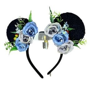 Floral Mouse Ears Blue Lavender Botanical Headband
